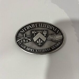 Vtg 1970’s Second California Army National Guard Belt Buckle Serial No. 098